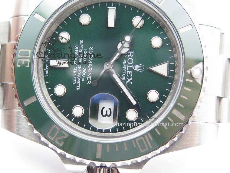 0417 TopPick Submariner 116610 LV Green Ceramic JF 1:1 Best Edition On SS Bracelet SA3135 V 3974